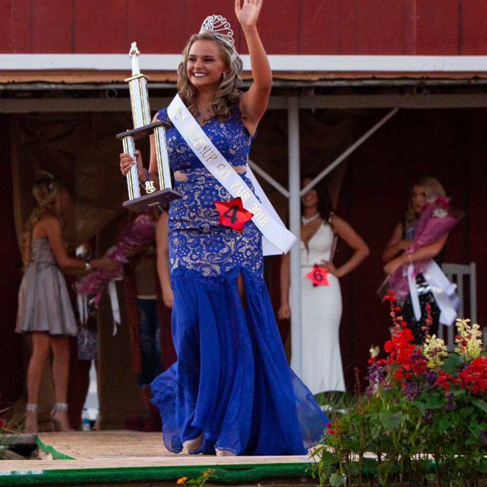 Royal blue prom/pageant dress